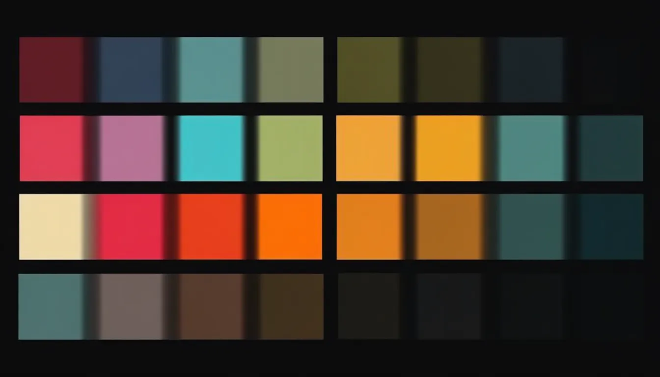 Nuancier de couleurs limitées sur fond clair