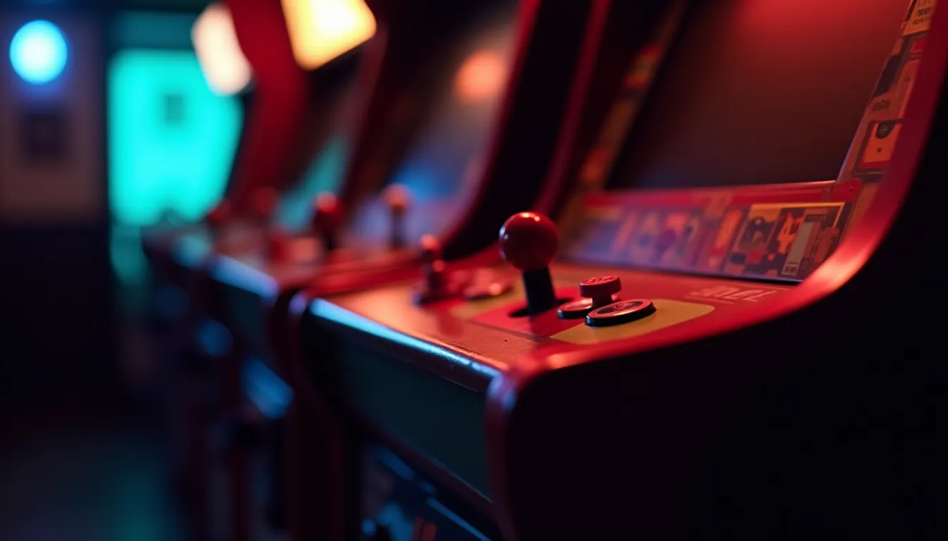 Panneau de commande d'une borne d'arcade rouge